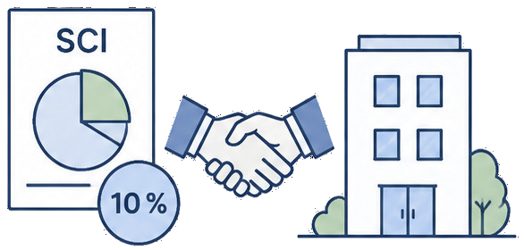 Illustration de la rémunération de LeTopImmo alignée sur celle des associés via les parts de SCI